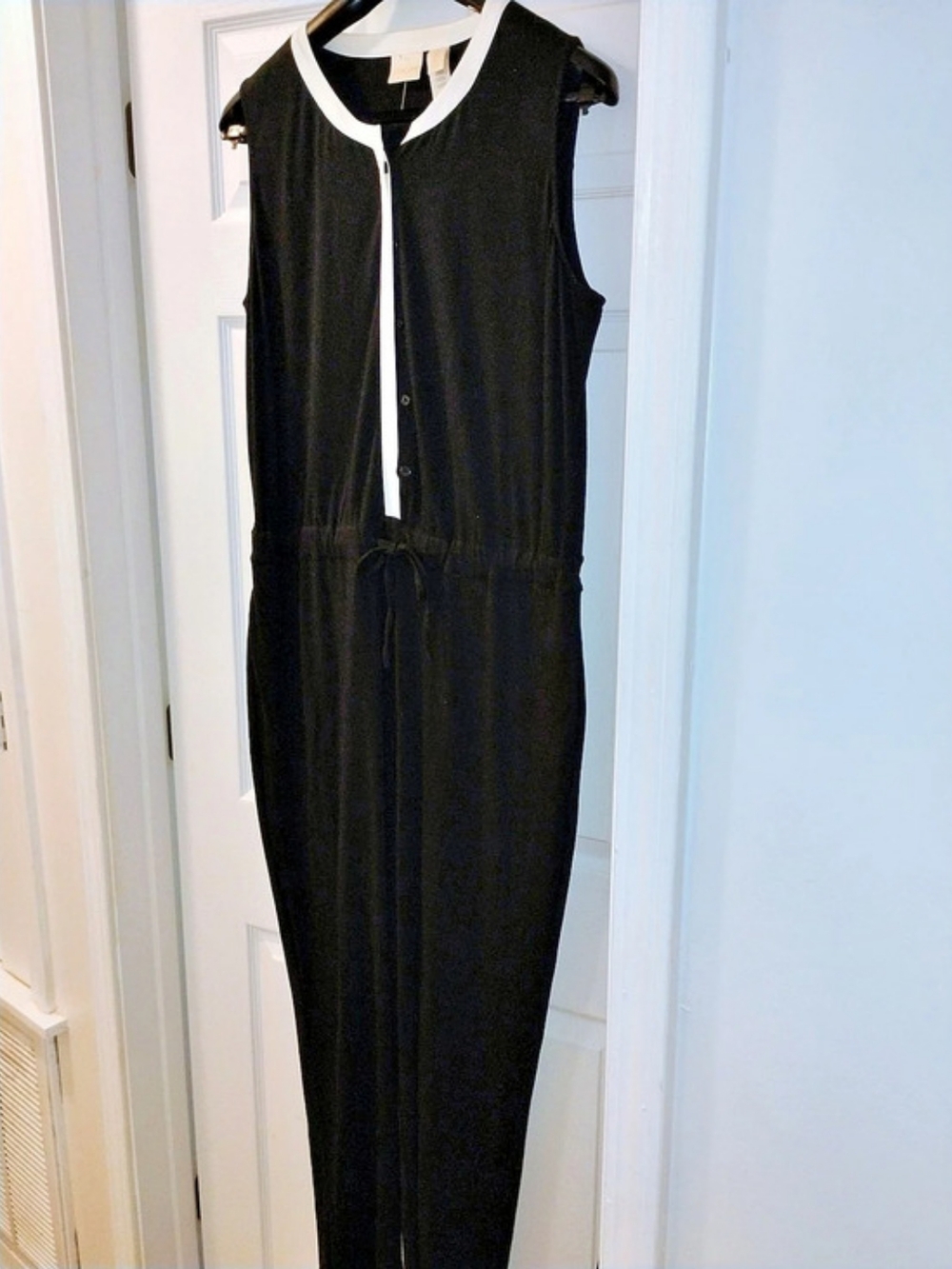 Chico's Black & White Sleeveless Jumpsuit Size 2